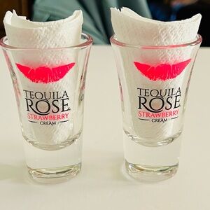 2 Tequila Rose Shot Glasses